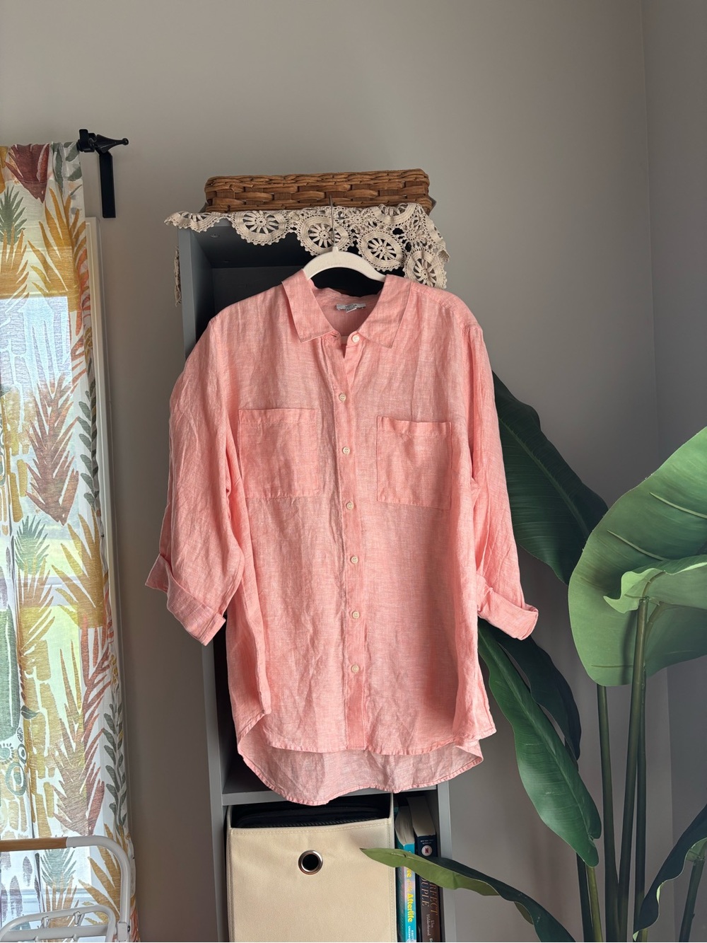 lord + taylor 100% linen button down for women